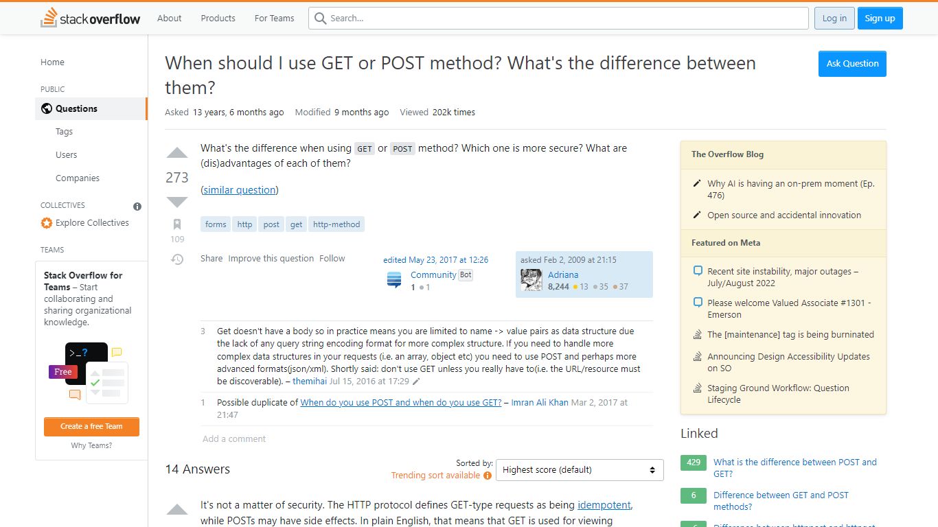 forms - When should I use GET or POST method? What's the difference ...